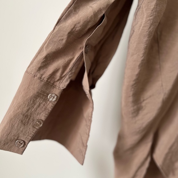 Zara Brown Casual Button Down Shirt with Relaxed Fit - Picture 3 of 4